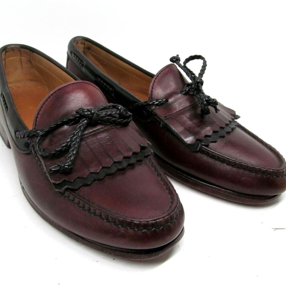 Allen Edmonds Brown Leather Kilted Loafers Size US 9.5 D
